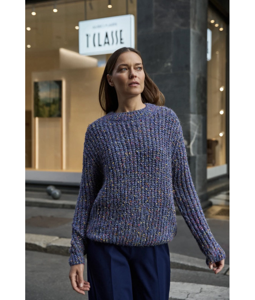 ΓΥΝΑΙΚΕΙΟ ΠΛΕΚΤΟ ΠΟΥΛΟΒΕΡ ΣΕ ΜΠΛΕ ΜΕΛΑΝΖΕ